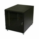 Triton kabinet 12U 620 600x1000 črn sestavljen s kolesi