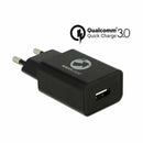 Navilock polnilec USB TipA QC črn 62968