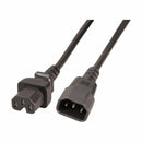 EFB napajalni kabel 220V podaljšek  1m C14-C15 črn