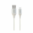 Cablexpert kabel USB A-C 2m bombažna zaščita bel CC-USB2B-AMCM-2M-BW2