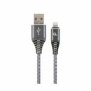 Cablexpert kabel USB Lightning bombažna zaščita siv 2m CC-USB2B-AMLM-2M-WB2