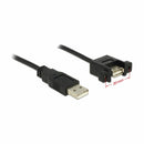 Delock podaljšek USB A-A 1m vgradni črn 85106