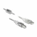 Delock kabel USB A-B 1m dvojno oklopljen transparent 83892