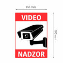 Nalepka "VIDEONADZOR" A5 (190x133) bela