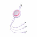 Baseus polnilni kabel USB 3v1 Lightning/ TipC/Mikro 3.5A vijoličen 1,1m CAMJ01000