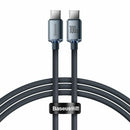 Baseus kabel USB C-C 1.2m 100W PD Crystal shine črn CAJY000601