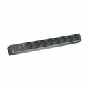 Bachmann razdelilec rack 8x250V ALU črn prenapetostna zaščita 2m 333.534