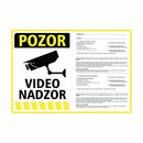Nalepka "VIDEONADZOR" A5(190x133) rumena + 77. in 78. člen ZVOP-2
