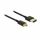 Delock kabel HDMI D-mikro  3D 4K slim 1,5m črn 84782