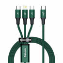 Baseus polnilni kabel TipC 3v1 Lightning TipC/Mikro 20W PD 1,5m zelen