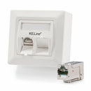 KELine nadometna vtičnica 2x Cat.6A RJ45 FTP 601140-AP + KEJ-C6A-S-HD(2)