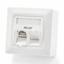 KELine nadometna vtičnica 2x Cat.6 RJ45 FTP 601140-AP + KEJ-C6-S-TL(2)
