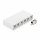 KELine nadometna vtičnica 6x Cat.6A RJ45 FTP KE-SMB06-W + KEJ-C6A-S-HD(6)