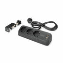 Digitus razdelilec 3x250V 2xUSB TipA TipC 1,5m namizni črn DA-70625