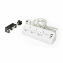 Digitus razdelilec 3x250V 2xUSB TipA TipC 1,5m namizni bel DA-70626