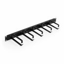 KELine organizator 1U rack 42x73mm kovinski z metlico črn RAB-VP-X81-A2